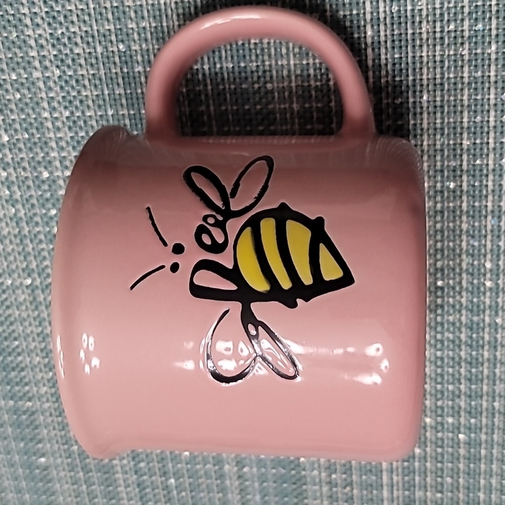 Mug, Pink with Bee, 16oz - Picture 3 of 4